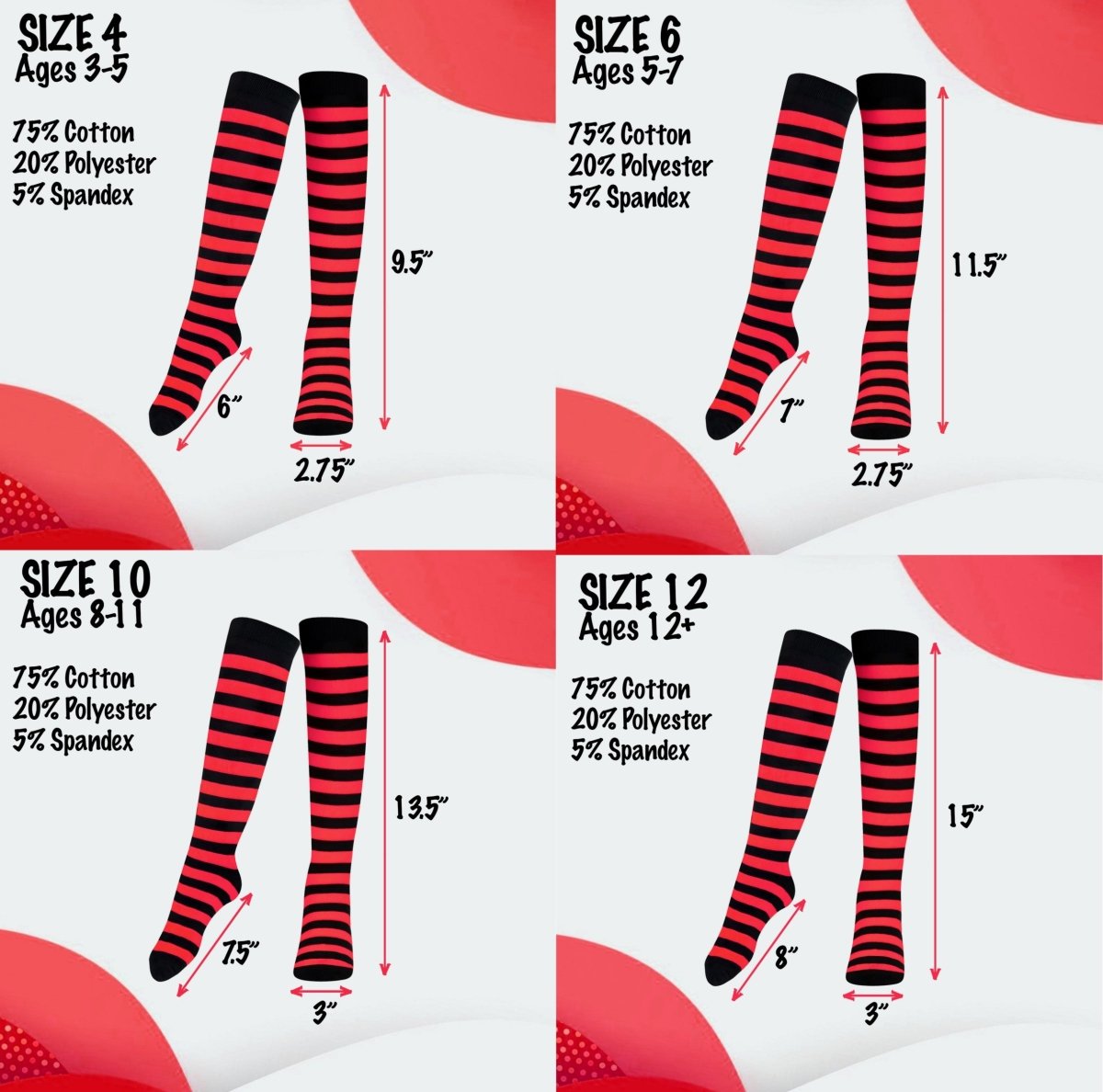 Striped Cotton Socks for Kids by Dress Up America