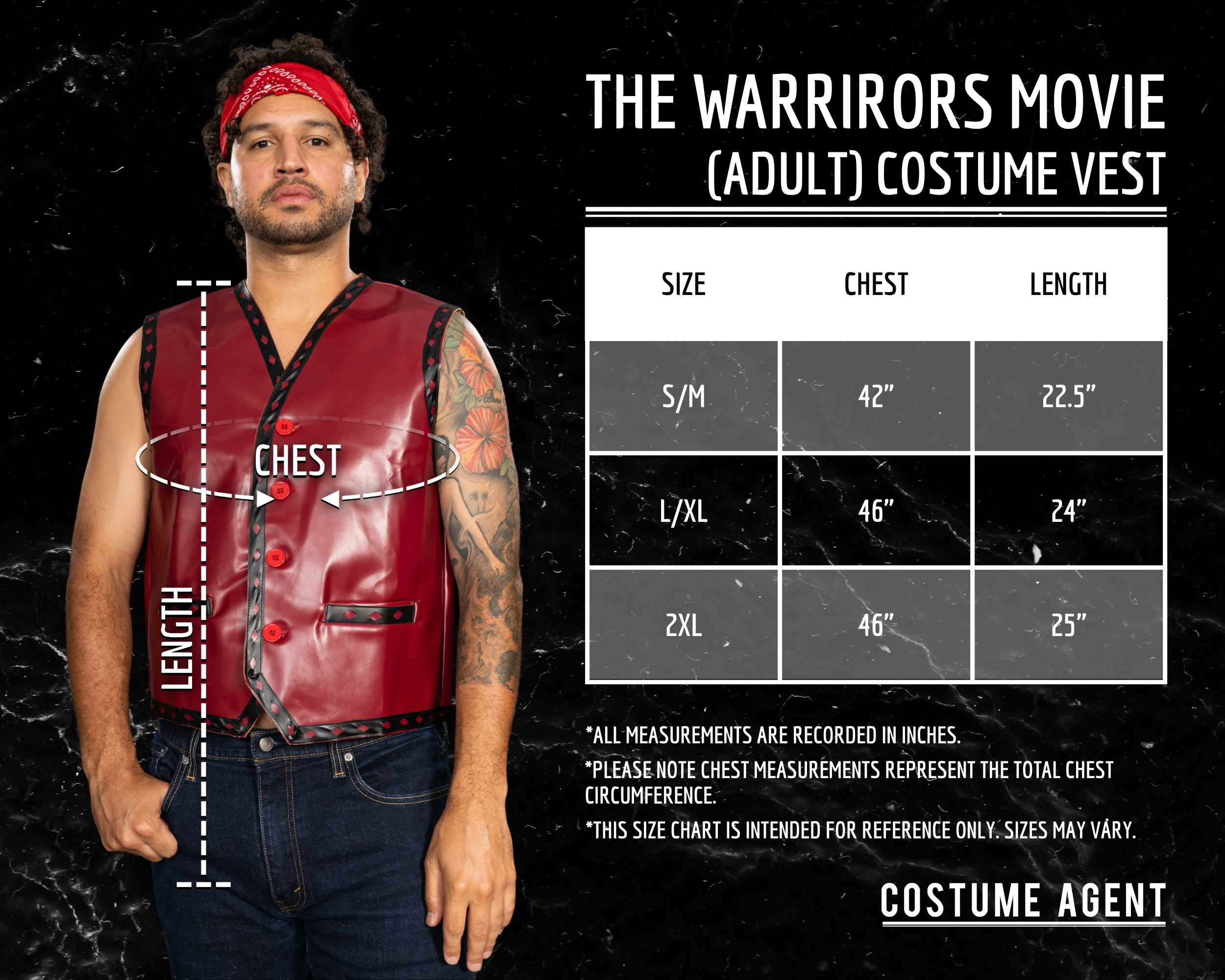 The Warriors Movie Halloween Cosplay Costume Vest and Bandana Set by TVStoreOnline