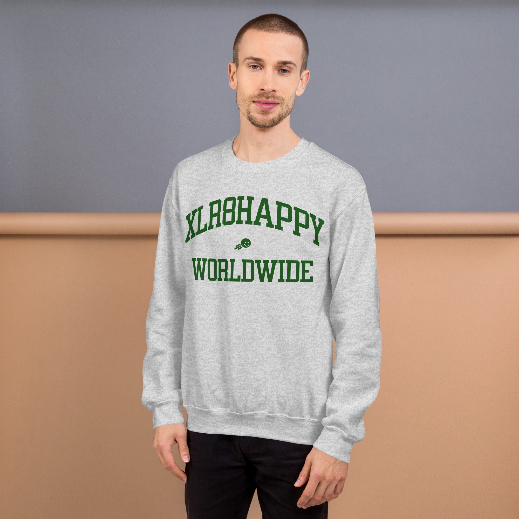 XLR8happy Worldwide Sweatshirt, Forest, A Happy Garment for a Happy World by Xlr8happy