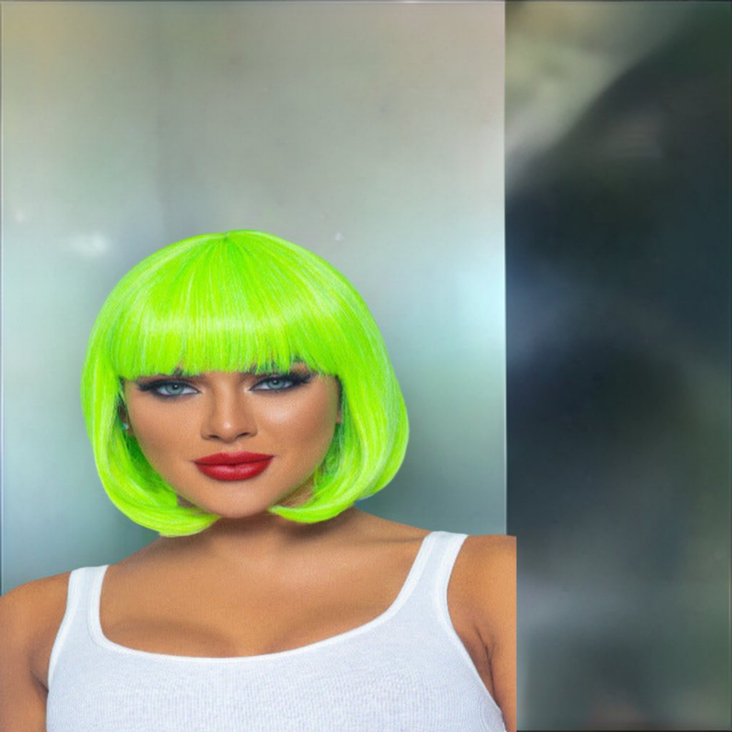 12" Neon short bob wig - worldclasscostumes