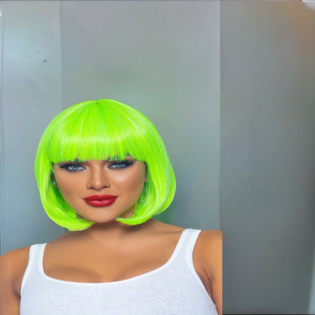 12" Neon short bob wig - worldclasscostumes