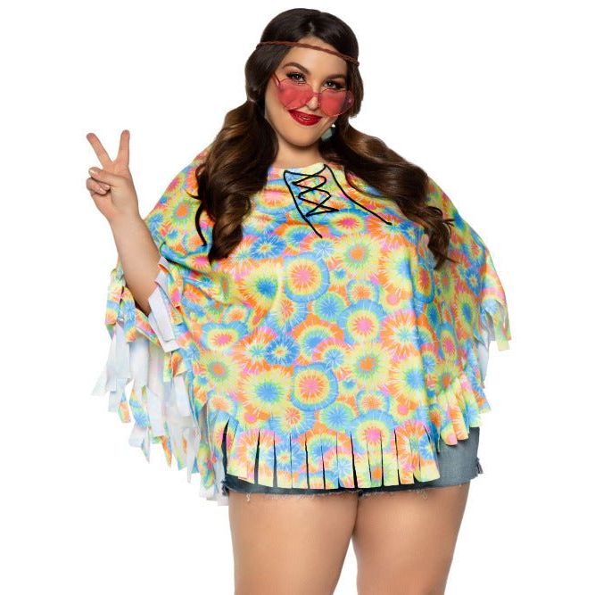 70s Hippie Costume Poncho Set - worldclasscostumes
