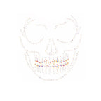 Glow in the Dark Skull Face Jewels Sticker featuring crystal rhinestones arranged as a skull.