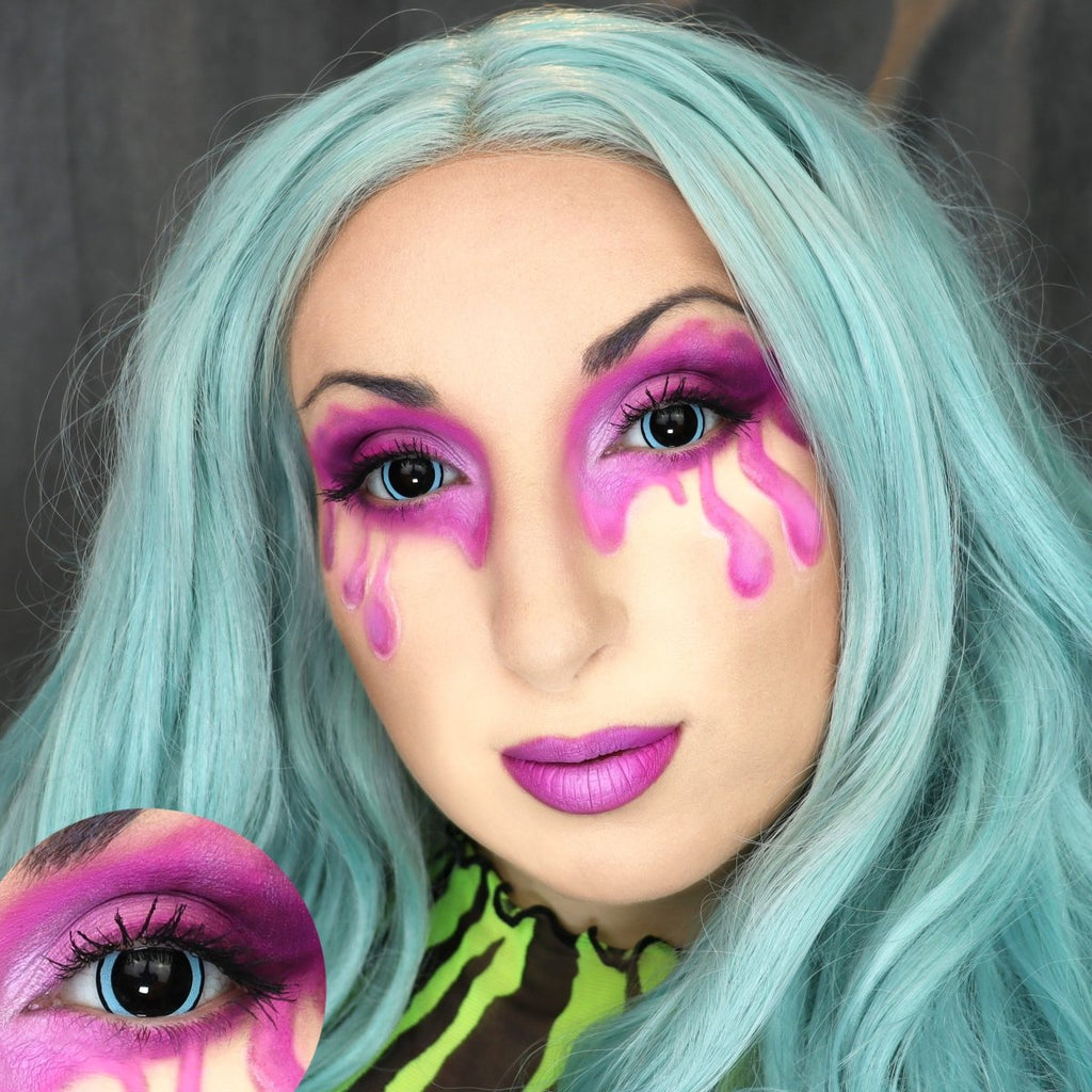 ACID III - Blue & Black Colored Contact Lenses - worldclasscostumes