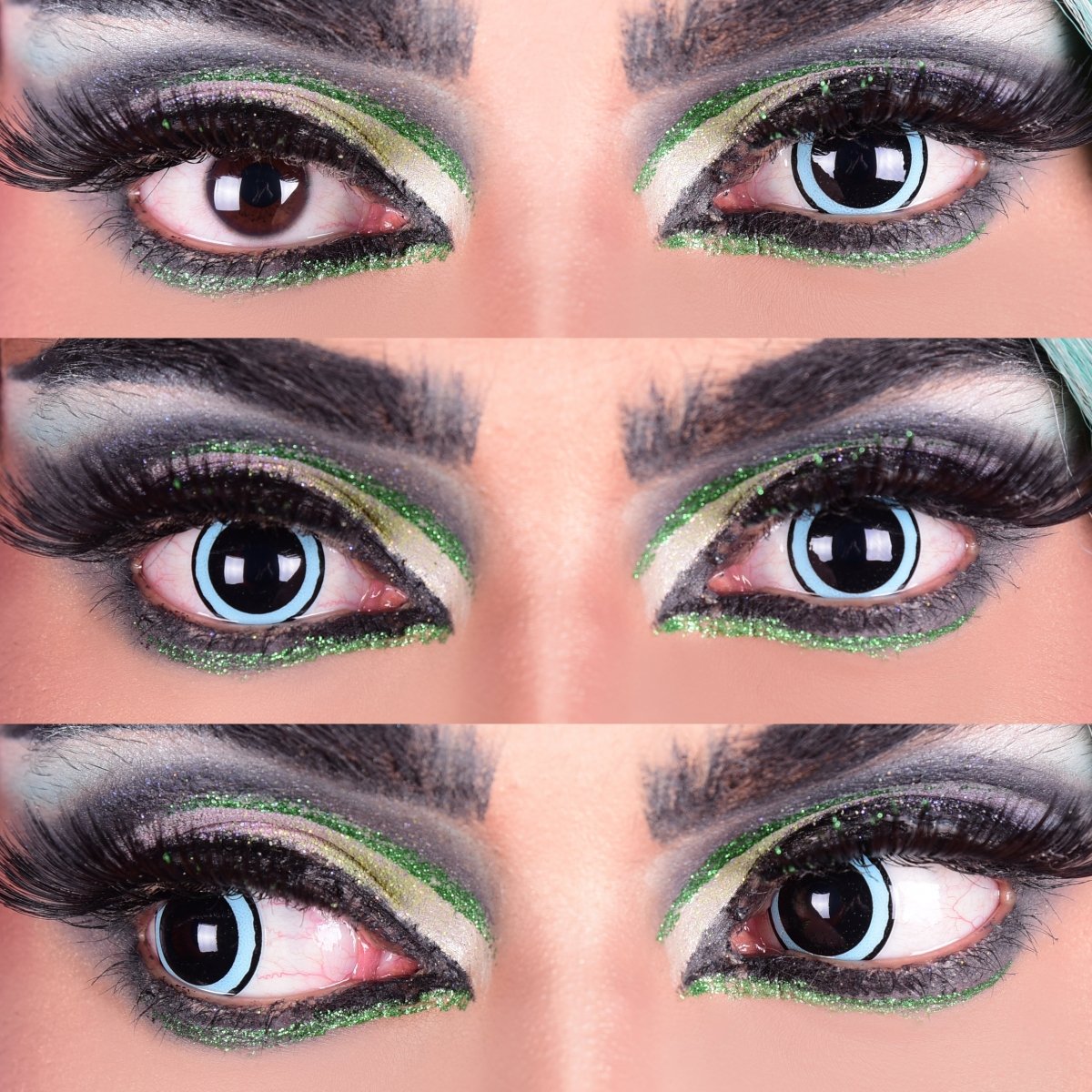 ACID III - Blue & Black Colored Contact Lenses - worldclasscostumes