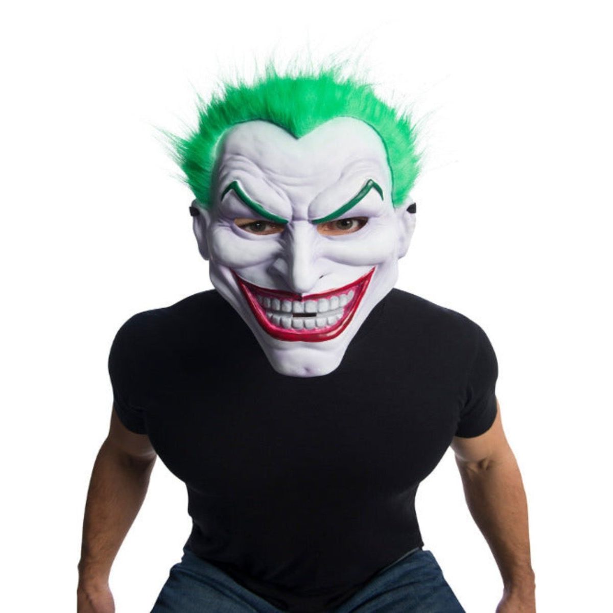 Adult Joker Clown Mask with Hair - worldclasscostumes