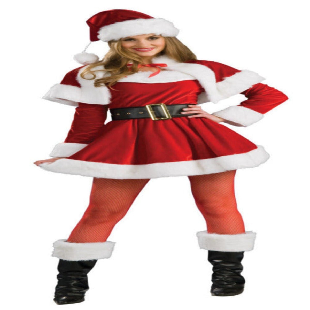 Adult Velvet Miss Santa Dress - worldclasscostumes