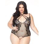 Afterglow Lace Halter Teddy - worldclasscostumes