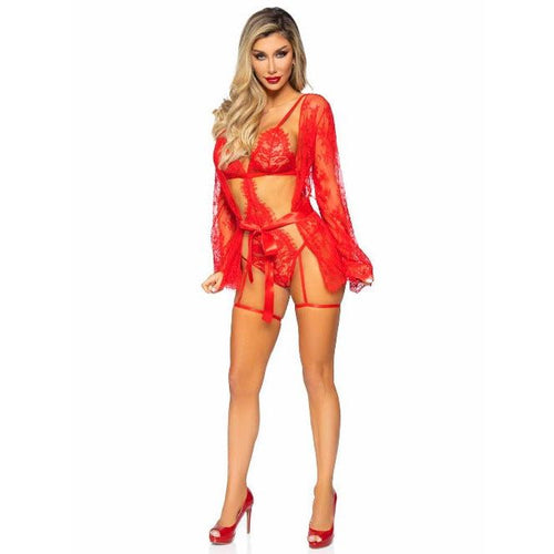 All Romance Lace Teddy & Robe Set - worldclasscostumes