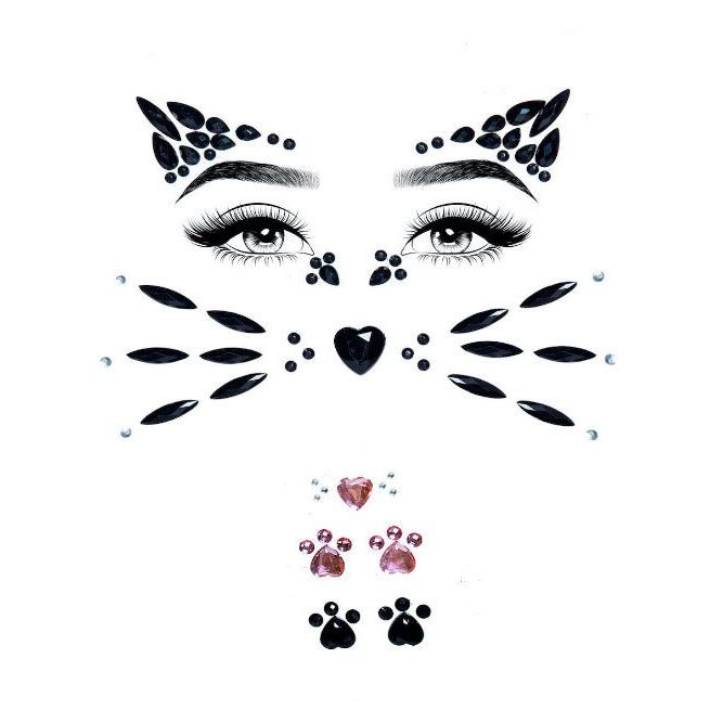 Animal Adhesive Face Jewels Sticker - worldclasscostumes