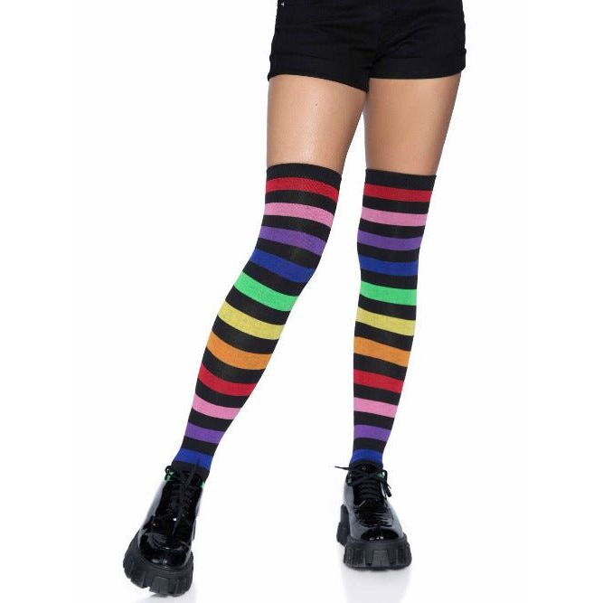 Aurora Rainbow Thigh High Socks - worldclasscostumes