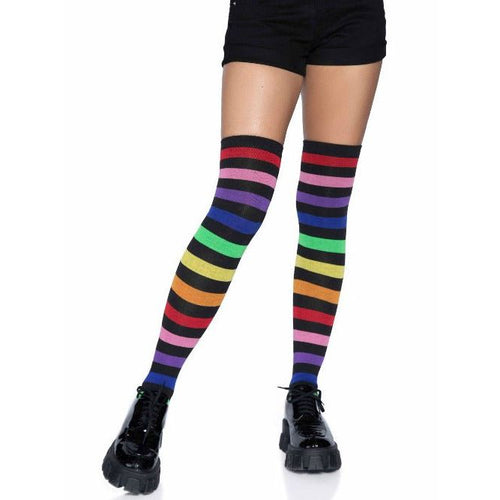 Aurora Rainbow Thigh High Socks - worldclasscostumes