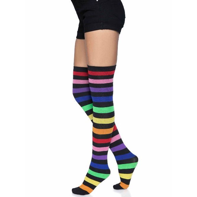 Aurora Rainbow Thigh High Socks - worldclasscostumes