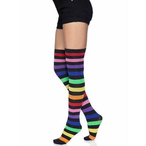Aurora Rainbow Thigh High Socks - worldclasscostumes