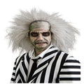 Beetlejuice adult costume wig with wild gray hair on a flesh-colored latex cap.