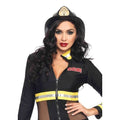Black Fire Chief Hat Plastic Halloween Costume Accessory - worldclasscostumes