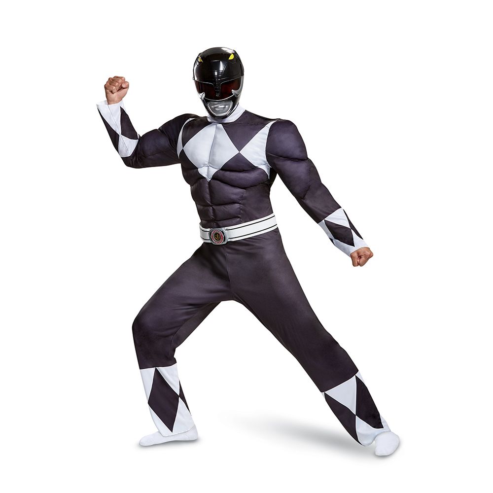 Black Ranger Classic Muscle Adult - worldclasscostumes