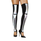 Black Silver Skeleton Leggings - worldclasscostumes
