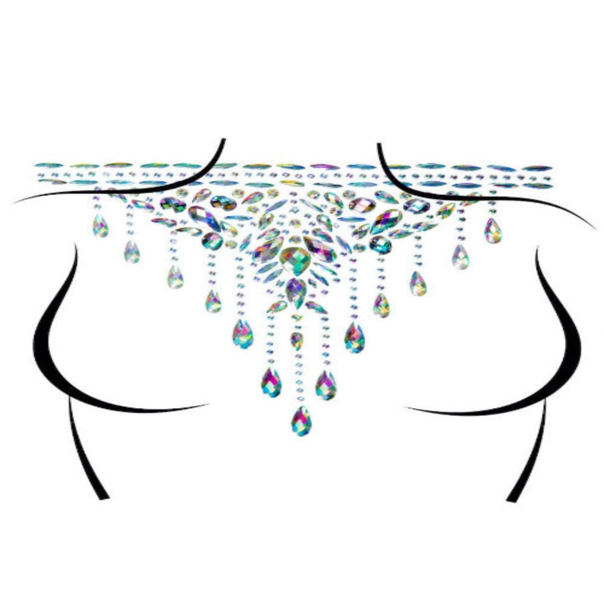 Choker Adhesive Body Jewels Sticker - worldclasscostumes