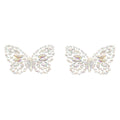 Pair of iridescent butterfly nipple cover jewels with crystal-like stones.