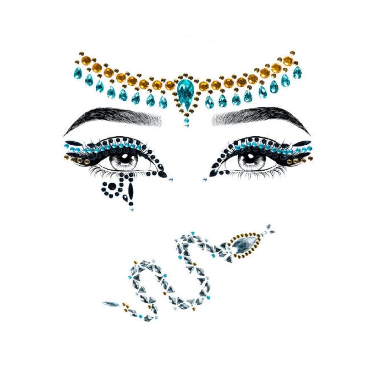 Cleopatra Adhesive Face Jewels Sticker - worldclasscostumes