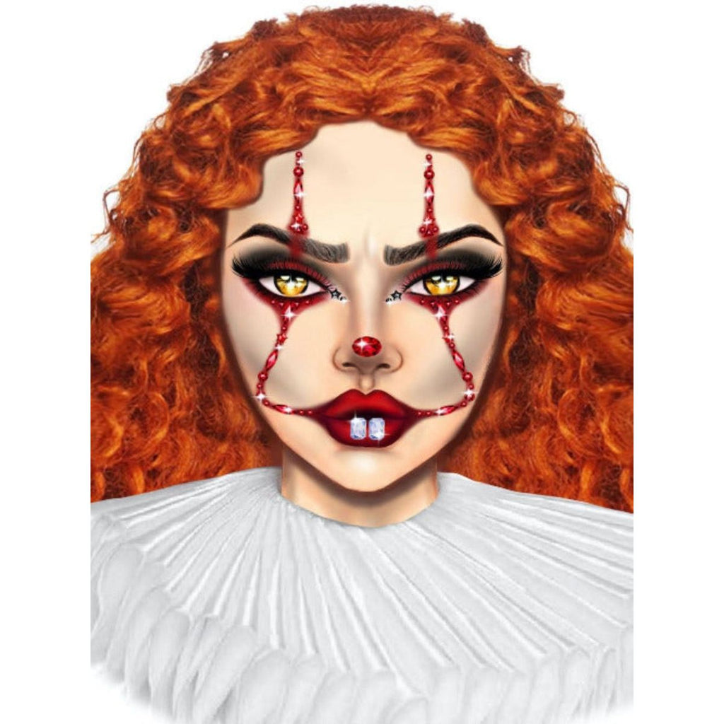 Clown Adhesive Face Jewels Sticker - worldclasscostumes