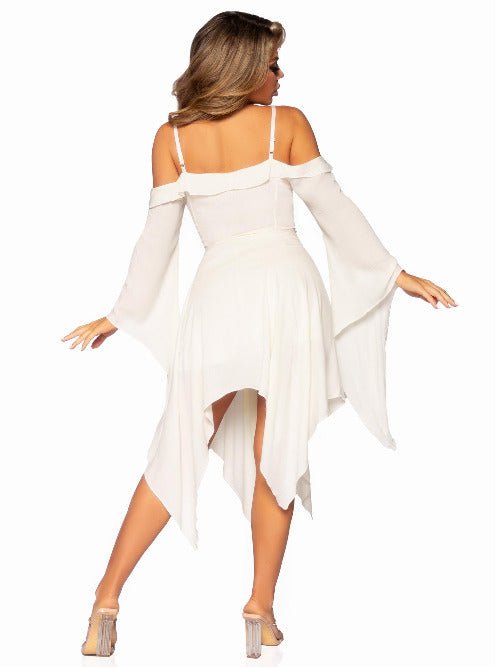 Cotton gauze bell sleeved peasant dress - worldclasscostumes
