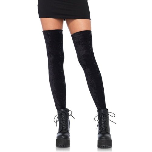 Crushed Velvet Thigh Highs - worldclasscostumes