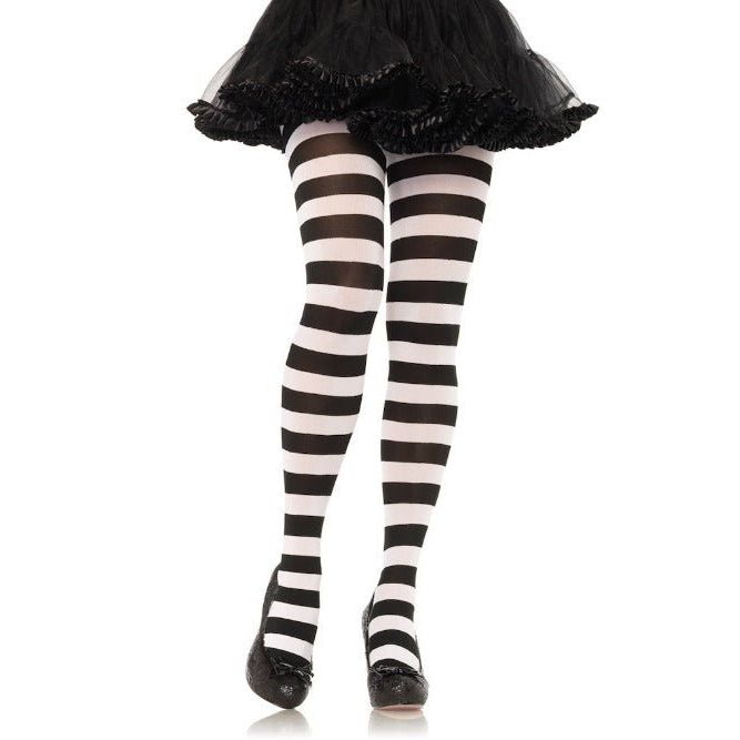 Darby Striped Opaque Tights - worldclasscostumes