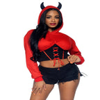 Devil cropped hoodie - worldclasscostumes