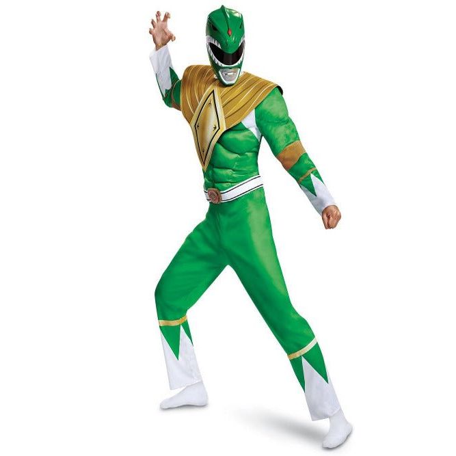 Disguise Men's Green Ranger Classic Muscle Adult Costume - worldclasscostumes