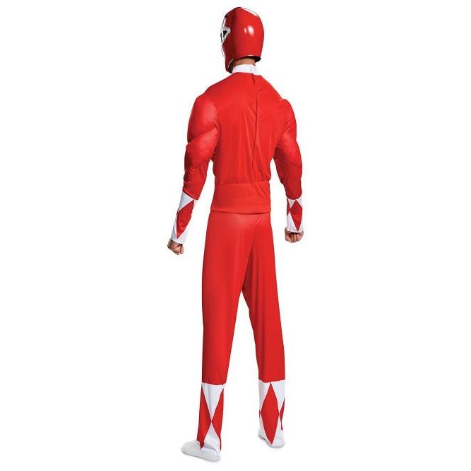 Disguise Men's Red Ranger Classic Muscle Adult Costume - worldclasscostumes