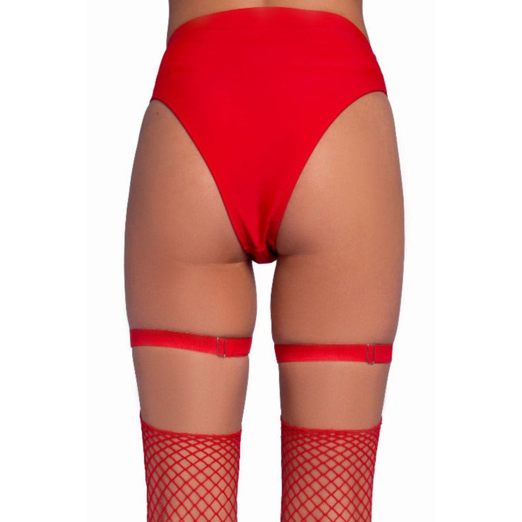 Dual Strap Iridescent Studded Thigh High Garter Suspender with Mini Hearts - worldclasscostumes