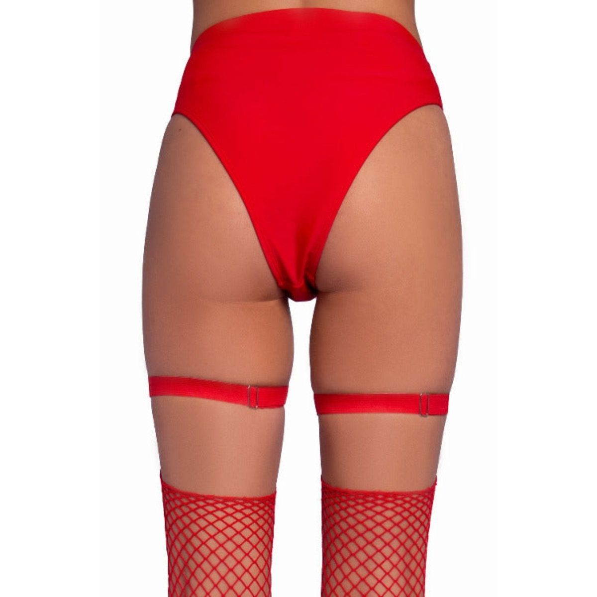 Dual Strap Iridescent Studded Thigh High Garter Suspender with Mini Hearts - worldclasscostumes
