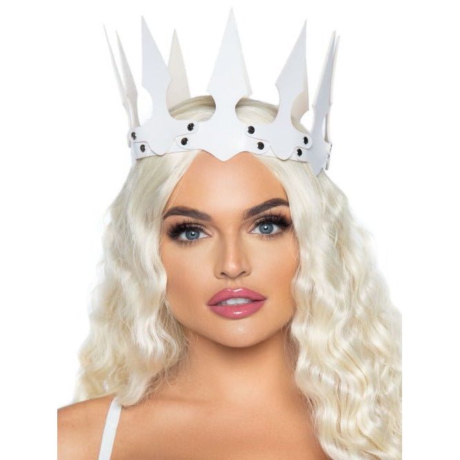 Faux Leather Spiked Crown - worldclasscostumes