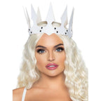 Faux Leather Spiked Crown - worldclasscostumes