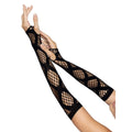 Leg Avenue Faux Wrap Industrial Net Arm Warmers, black fingerless fishnet arm sleeves.