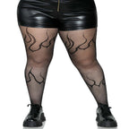 Flame Fishnet Tights - worldclasscostumes
