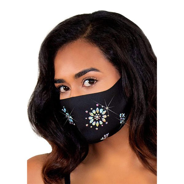 Fleur Rhinestone Face Mask - worldclasscostumes