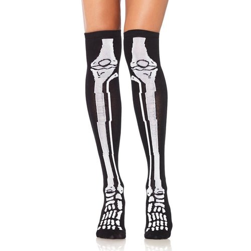 Frankie Skeleton Knee Socks - worldclasscostumes
