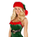 Fur Trimmed Santa Hat Green/Red - worldclasscostumes
