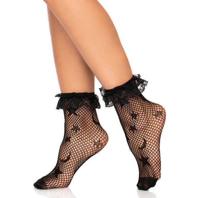 Galaxy Net Ruffle Ankle Socks - worldclasscostumes