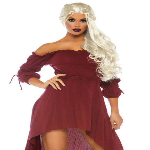 Gauze Peasant Dress With Tie Up Details - worldclasscostumes