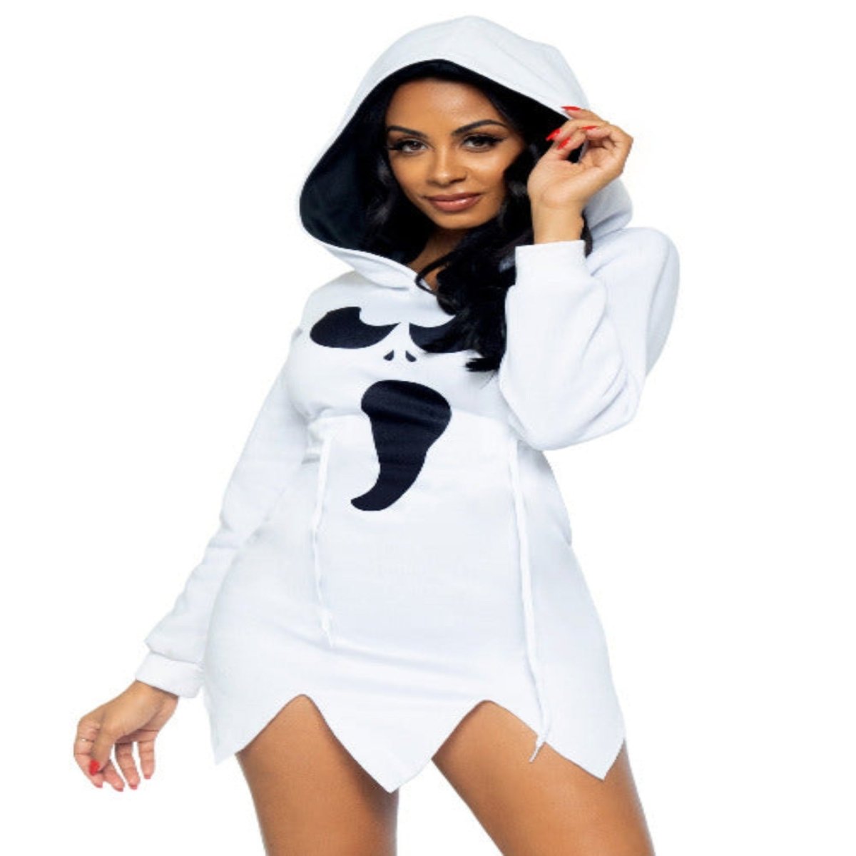 Ghost fleece hoodie dress. - worldclasscostumes