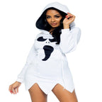 Ghost fleece hoodie dress. - worldclasscostumes