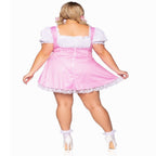 Gingham dress with lace up front and attached apron. - worldclasscostumes