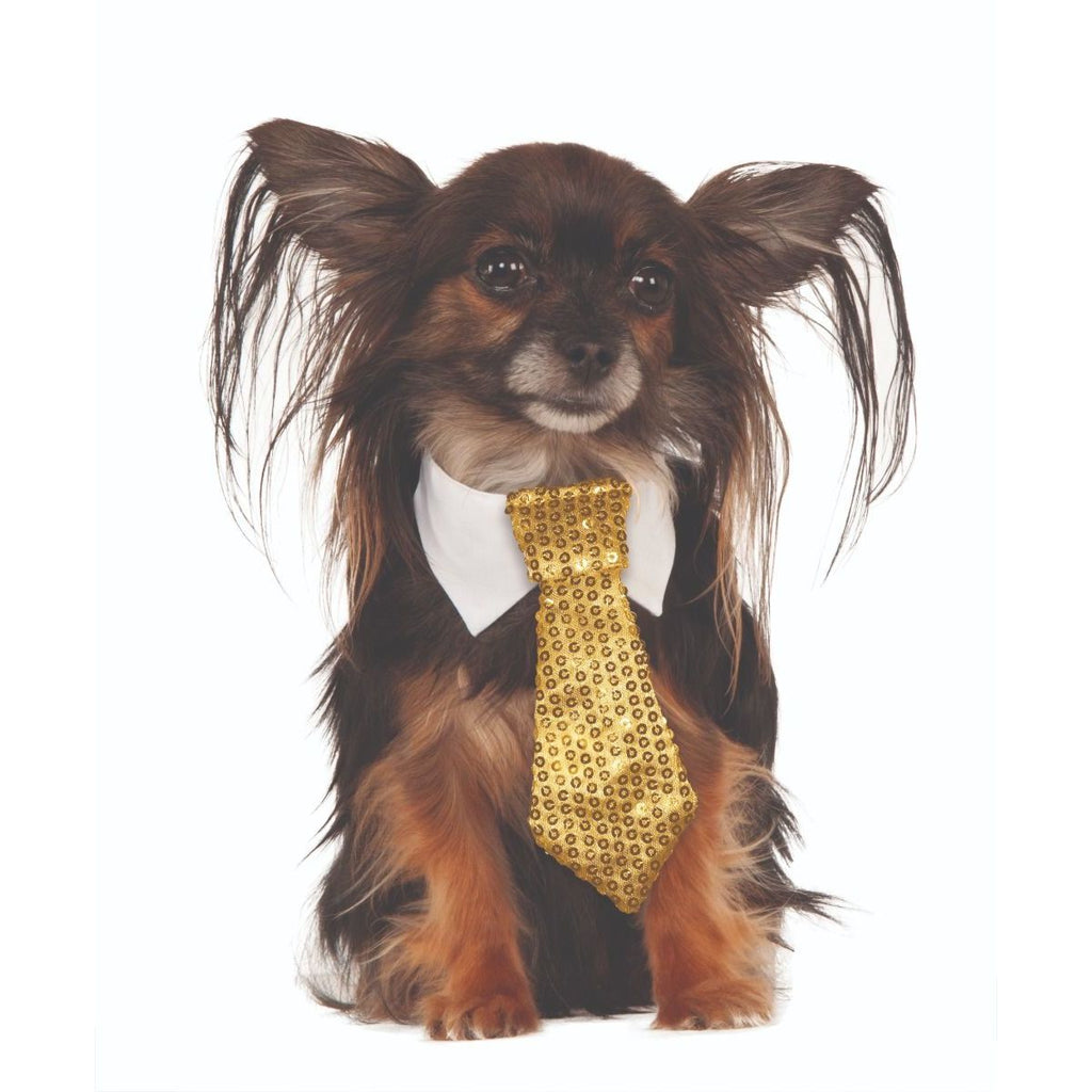Gold Sequin Tie Pet Costume - worldclasscostumes