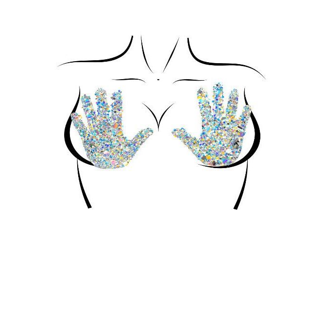 Handsy Adhesive Holographic Confetti Nipple Stickers - worldclasscostumes