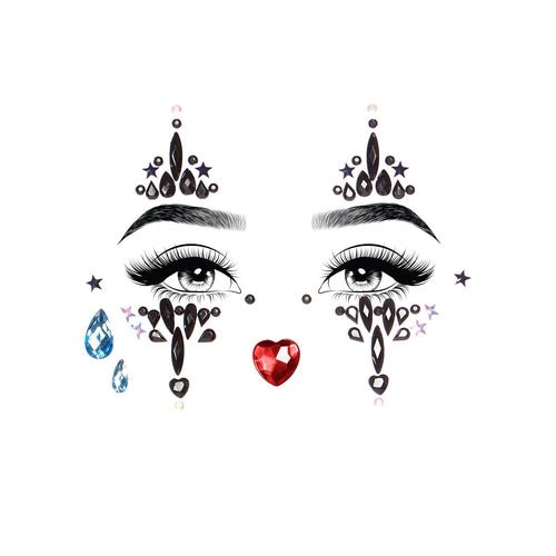 Harlequin Clown Jewels Sticker - worldclasscostumes