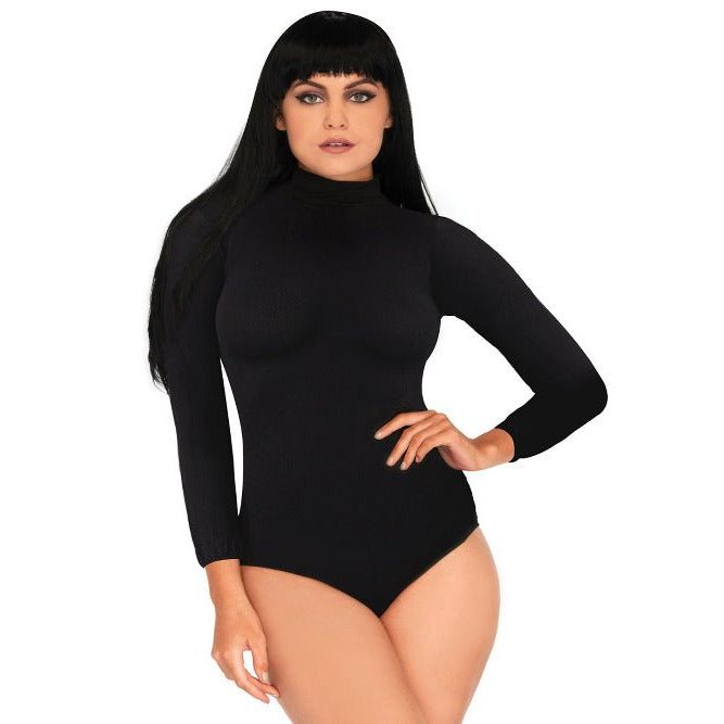 High Neck 3/4 Sleeve Bodysuit with Snap Crotch - worldclasscostumes